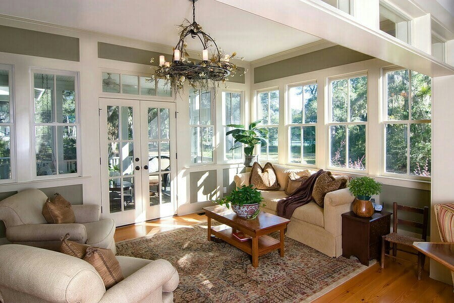 windows in a sunroom